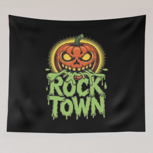 Item preview, Rock Town – Evil Pumpkin Halloween Rock Design designed and sold by TipTop GFX.