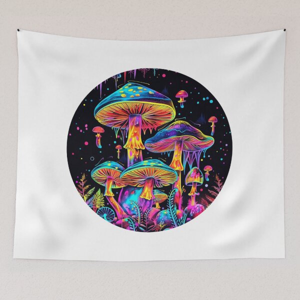 Item preview, Trippy mystical neon colorful mushroom dark academia cottagecore purple black aesthetic dark forestcore  designed and sold by cocomelon168.
