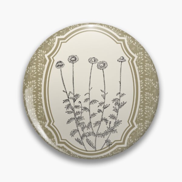 Item preview, Retro wildflowers in olive green, Line botanical, cottagecore designed and sold by ArticraftShop.