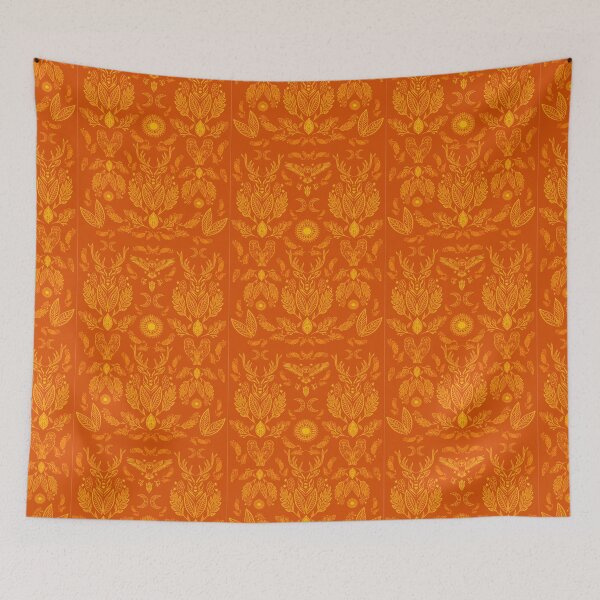 Item preview, Burnt Orange and Golden Mustard throws and Blankets/ Stag / Forest / Nature Theme  designed and sold by RBWArtandDesign.