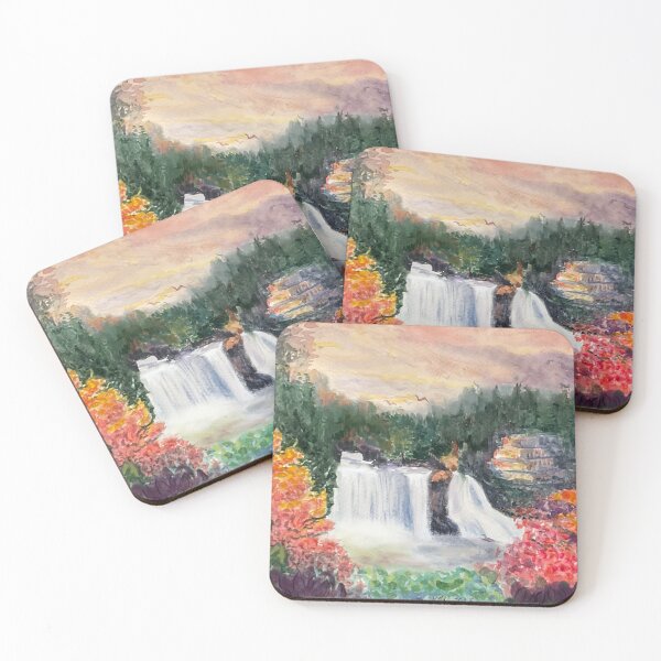 Item preview, Blackwater Falls Autumn Watercolor- West Virginia State Part Fall Foliage Landscape Painting designed and sold by HeidiArtist.