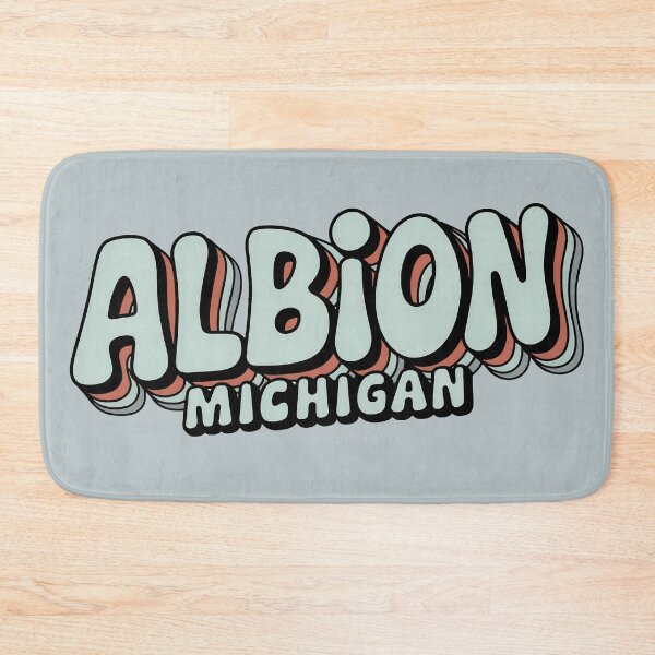 Item preview, Albion Michigan Retro 70s Bubble Text designed and sold by TheOldMittenIllustrated.
