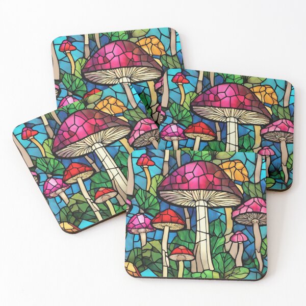 Item preview, Neon stained glass trippy colorful mystical mushroom dark academia cottagecore aesthetic  designed and sold by cocomelon168.