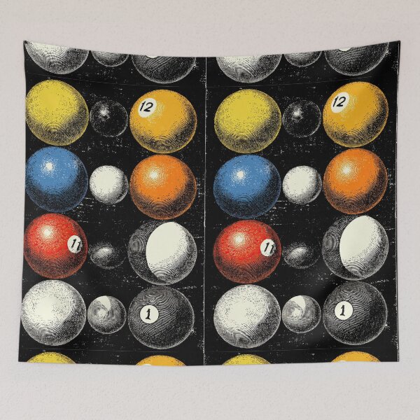 Item preview, Vintage engraving style collection of billiard balls designed and sold by Piotrek0001.