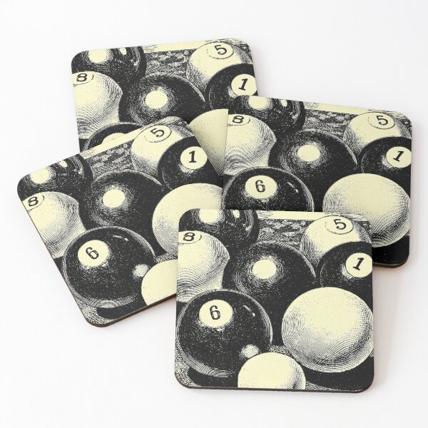 Item preview, Sunrise over billiard balls in a vintage engraving designed and sold by Piotrek0001.