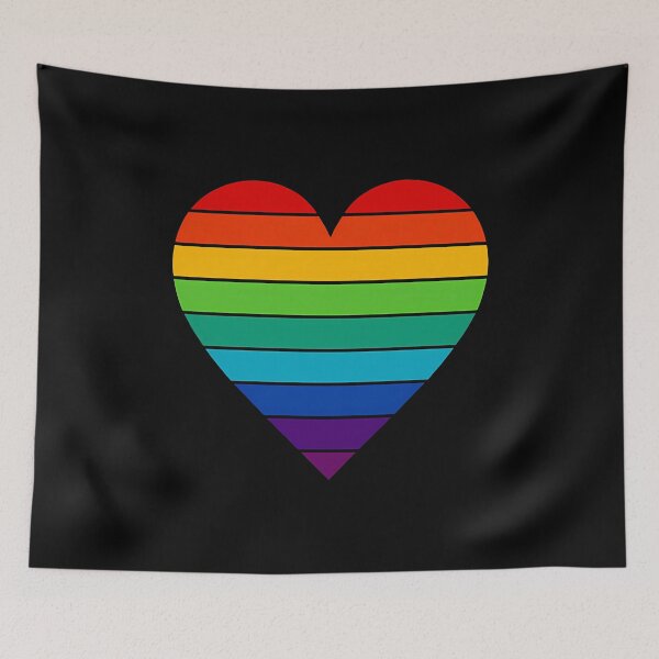 Item preview, Retro Rainbow Heart — Bold Striped Pride Heart Design designed and sold by DreamiCanvas.