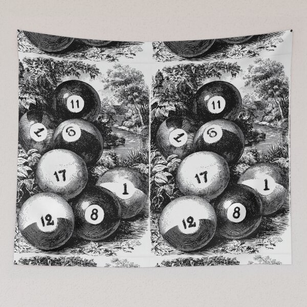 Item preview, Surreal scene with billiard balls placed in nature designed and sold by Piotrek0001.