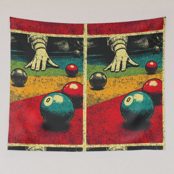 Item preview, Player's hand on a pool table retro style designed and sold by Piotrek0001.