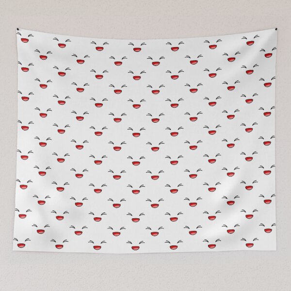 Item preview, Cute kawaii excited smiling face pattern designed and sold by BlushyPrint.