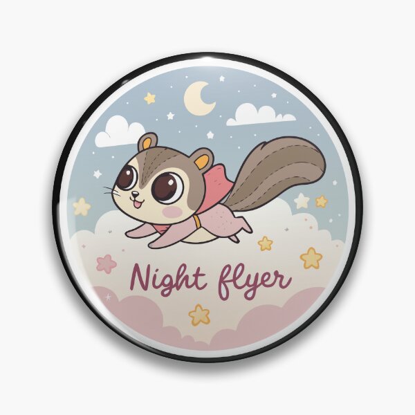 Item preview, Cute Flying Squirrel  – Night Flyer Cartoon Animal Illustration designed and sold by VividOrganica.