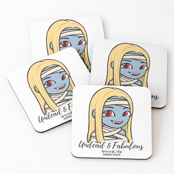 Item preview, Halloween Mummy Costume Design – Cute Anime Girl Quote “Undead & Fabulous” designed and sold by P-L-Sardines.