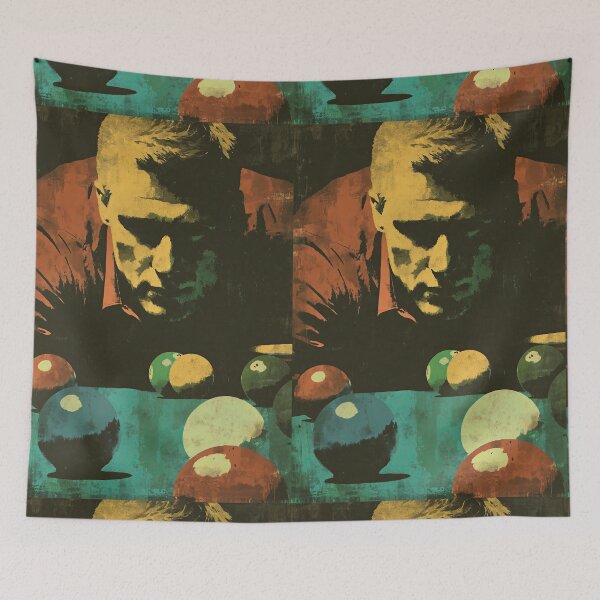 Item preview, Abstract portrait of a pool player grunge style designed and sold by Piotrek0001.