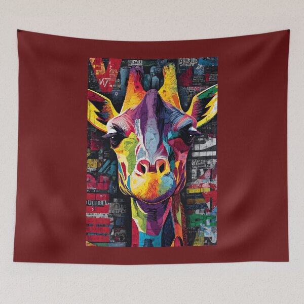 Item preview, Stand Tall Giraffe - Vibrant Geometric Portrait with Bold Textures and Patterns designed and sold by OlfactoART Studio.