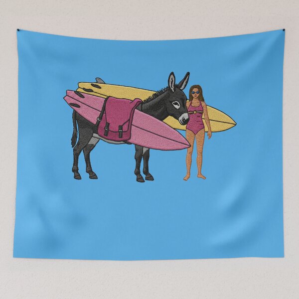 Item preview, Surfer Girl and Her Donkey Caddy designed and sold by TeeARTHY.