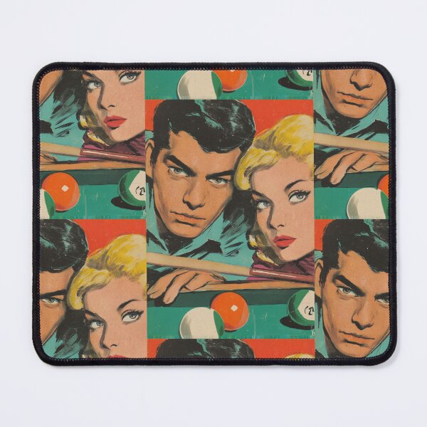 Item preview, Couple at a pool table in retro pulp style designed and sold by Piotrek0001.