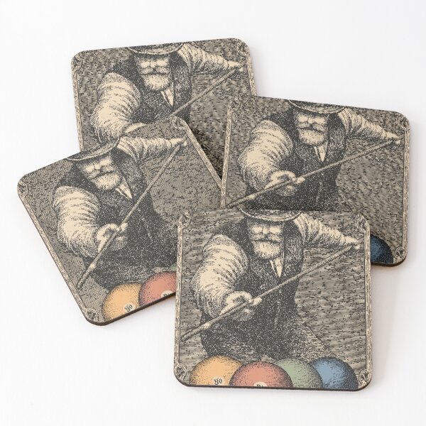 Item preview, Pool player with mustache in a vintage engraving designed and sold by Piotrek0001.
