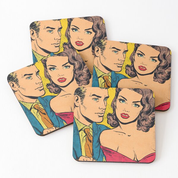 Item preview, Couple at billiards in comic book pop art style designed and sold by Piotrek0001.