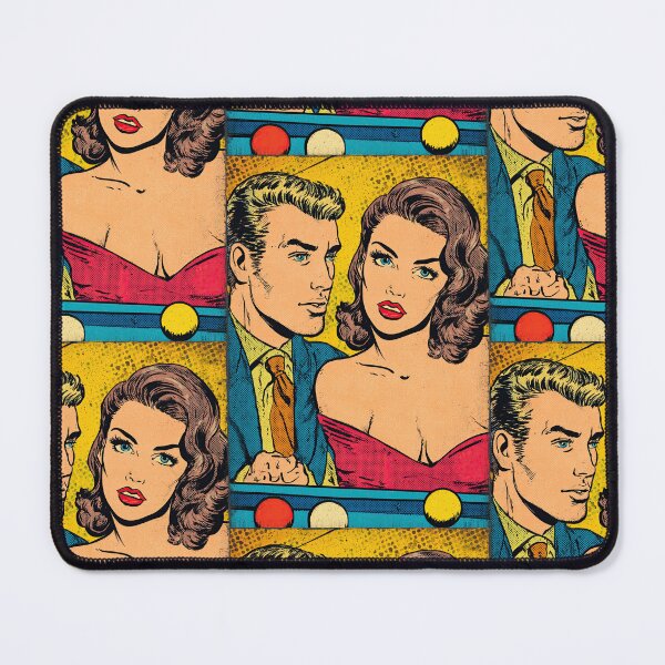Item preview, Couple at billiards in comic book pop art style designed and sold by Piotrek0001.