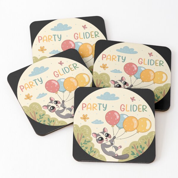 Item preview, Sugar Glider Party – Cute Cartoon Animal with Balloons designed and sold by VividOrganica.