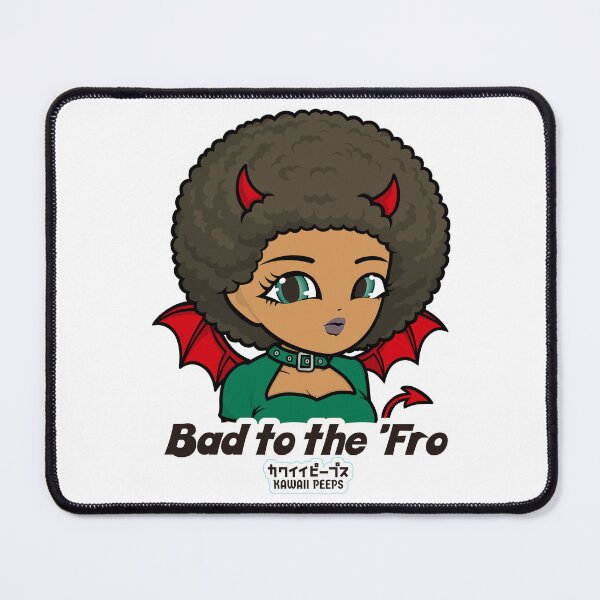 Item preview, Halloween Devil Girl Design – Cute Afro Hairstyle Anime Art “Bad to the ’Fro” designed and sold by P-L-Sardines.