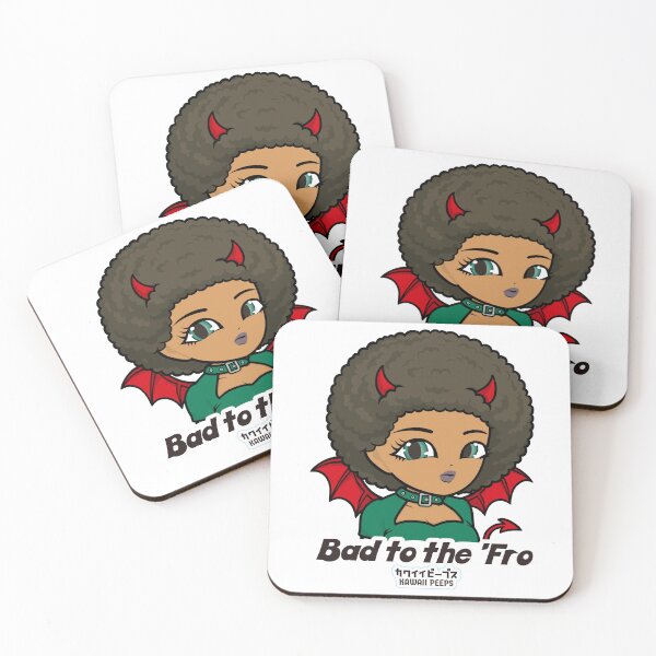 Item preview, Halloween Devil Girl Design – Cute Afro Hairstyle Anime Art “Bad to the ’Fro” designed and sold by P-L-Sardines.