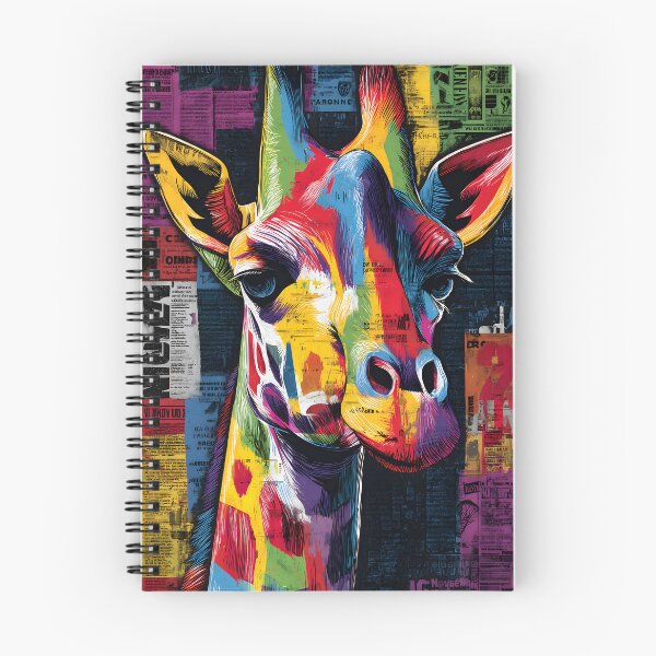 Item preview, Bold Giraffe Spirit - Dynamic Multicolored Wildlife Artwork with Textured Background designed and sold by OlfactoART Studio.