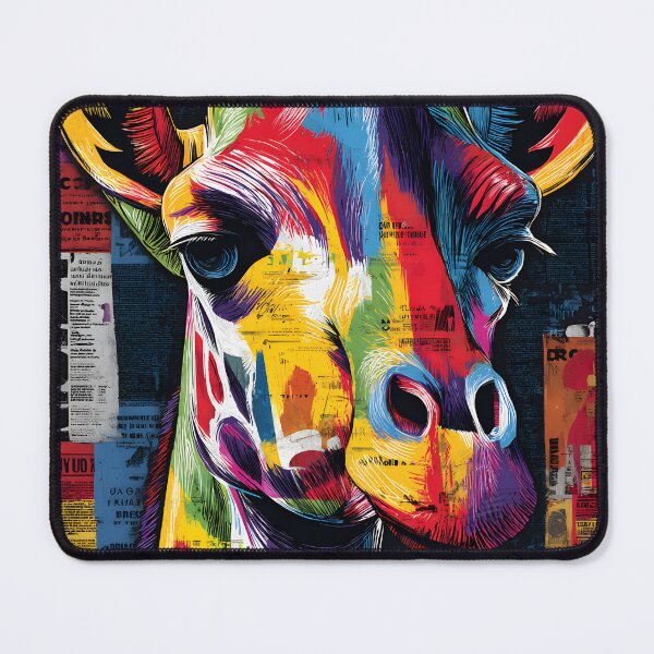 Item preview, Bold Giraffe Spirit - Dynamic Multicolored Wildlife Artwork with Textured Background designed and sold by OlfactoART Studio.