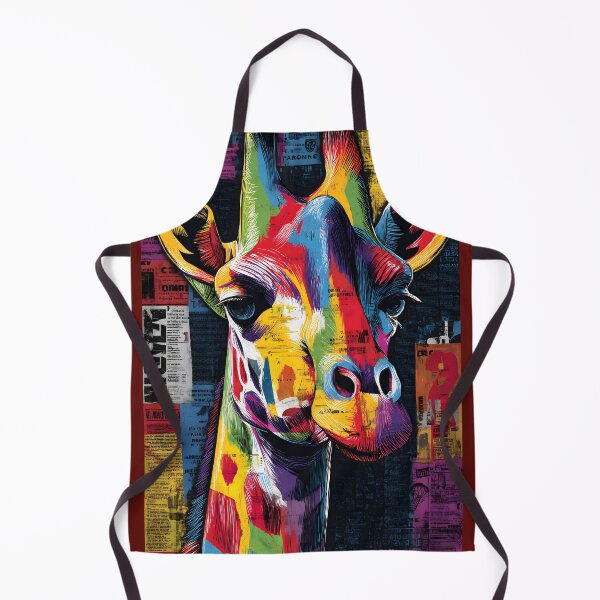 Item preview, Bold Giraffe Spirit - Dynamic Multicolored Wildlife Artwork with Textured Background designed and sold by OlfactoART Studio.