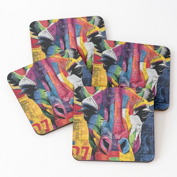Item preview, Dynamic Giraffe Spirit - Bright Geometric Wildlife Artwork with Modern Flair designed and sold by OlfactoART Studio.