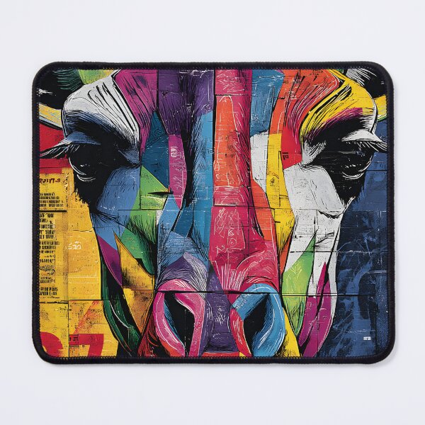 Item preview, Dynamic Giraffe Spirit - Bright Geometric Wildlife Artwork with Modern Flair designed and sold by OlfactoART Studio.