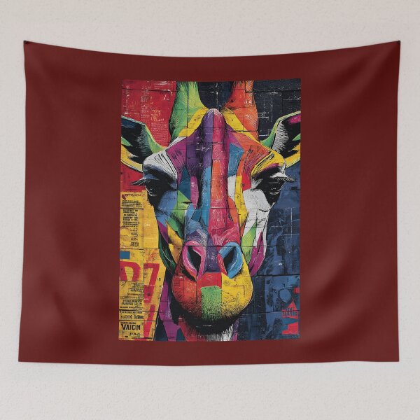 Item preview, Dynamic Giraffe Spirit - Bright Geometric Wildlife Artwork with Modern Flair designed and sold by OlfactoART Studio.