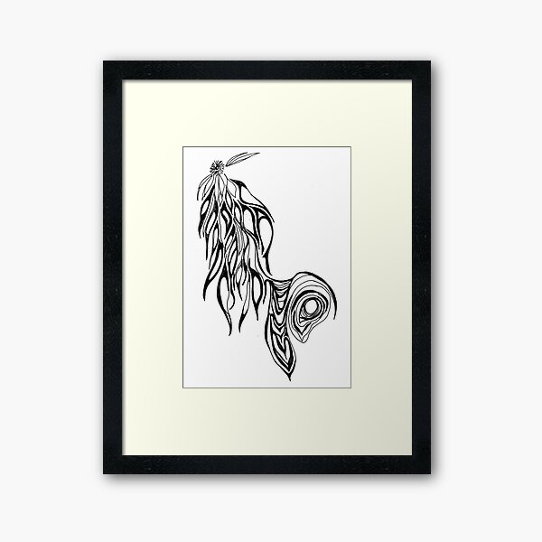 Sketches-water/feathers Framed Art Print