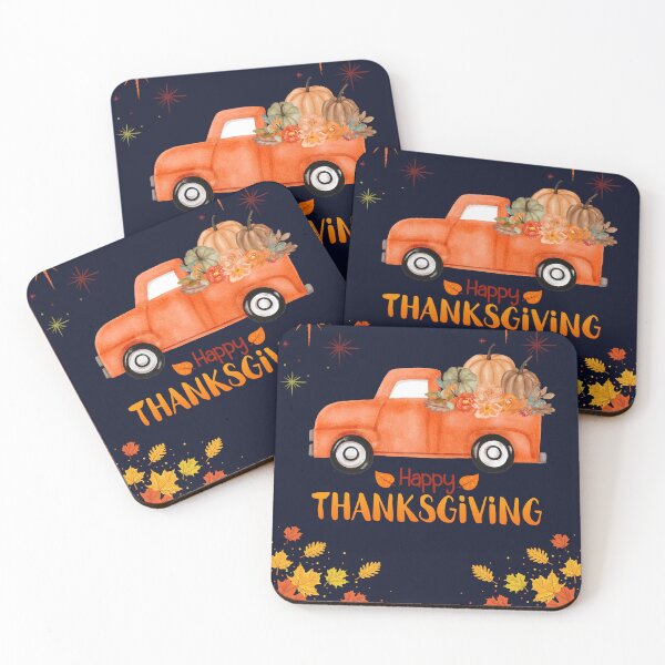 Item preview, Happy Thanksgiving Autumn Truck with Pumpkins & Fall Leaves designed and sold by alkareem-ca.