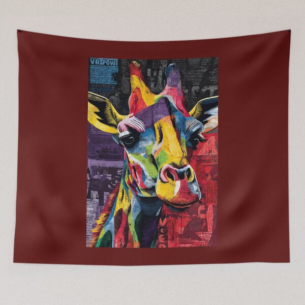 Item preview, Pop Art Giraffe Power - Vibrant Wildlife Portrait with Bold Colors and Dynamic Textures designed and sold by OlfactoART Studio.