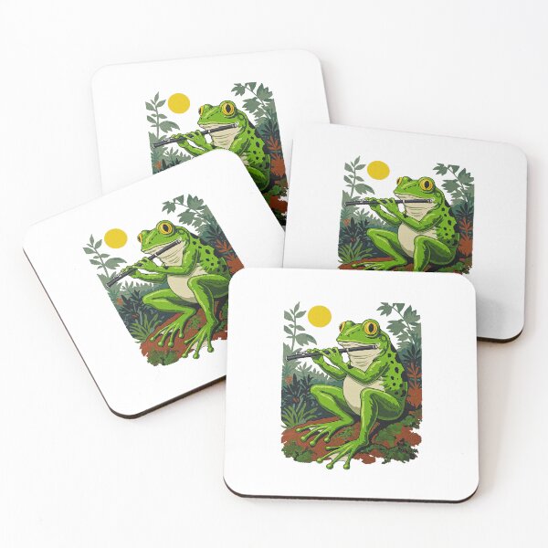 Item preview, Whimsical Frog Playing Flute designed and sold by TeeARTHY.