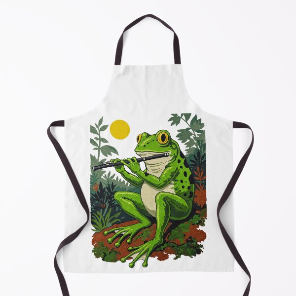 Item preview, Whimsical Frog Playing Flute designed and sold by TeeARTHY.