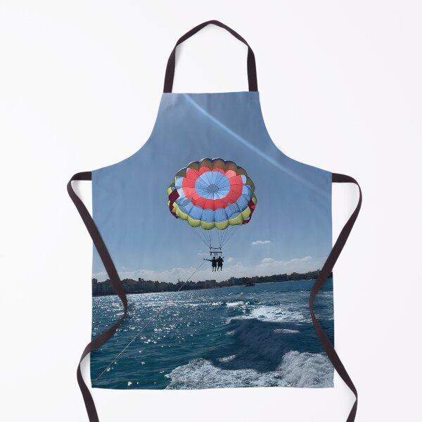 Item preview, Colorful Parasailing Adventure over Blue Sea and City Skyline designed and sold by Torizo.