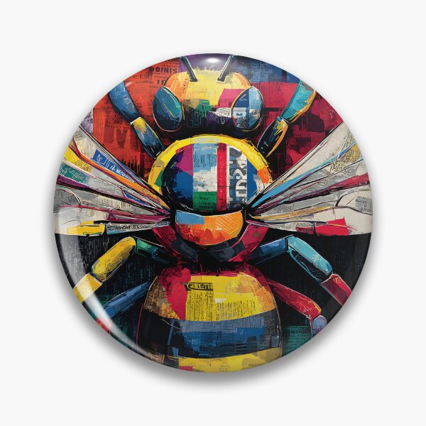 Item preview, Save the Bee Spirit - Colorful Wildlife Artwork with Textured Wings and Energy designed and sold by OlfactoART Studio.
