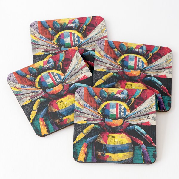 Item preview, Save the Bee Spirit - Colorful Wildlife Artwork with Textured Wings and Energy designed and sold by OlfactoART Studio.