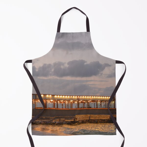Item preview, Cozy Seaside Café Lights at Sunset with Ocean Waves designed and sold by Torizo.
