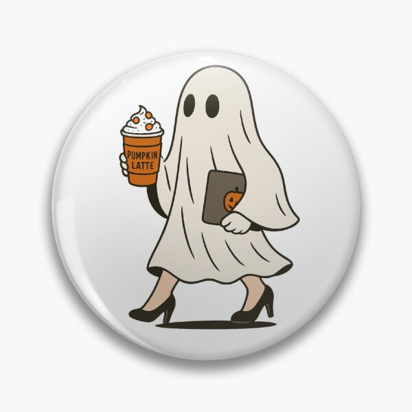 Item preview, Pumpkin Latte Ghost – Funny Cute Halloween Coffee Lover Design designed and sold by CanvasFox.