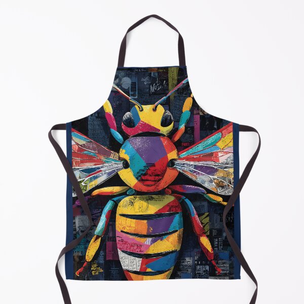 Item preview, Buzzing Into Action - Dynamic Colorful Bee with Contrasting Patterns and Energy designed and sold by OlfactoART Studio.