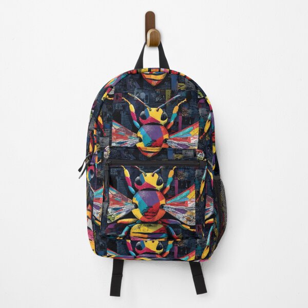Item preview, Buzzing Into Action - Dynamic Colorful Bee with Contrasting Patterns and Energy designed and sold by OlfactoART Studio.