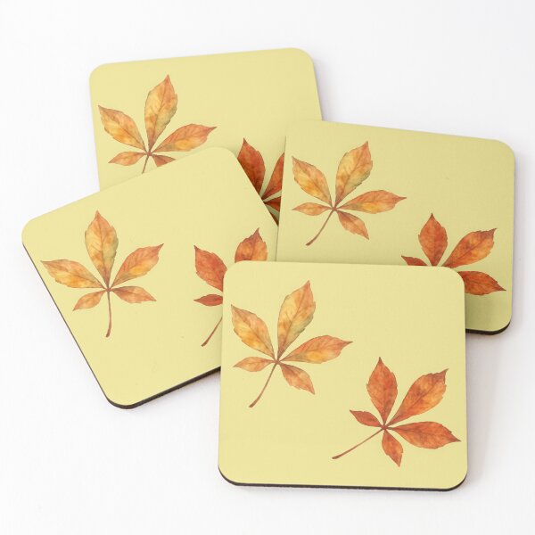 Item preview, A Pair of Autumn Chestnut Leaves in Watercolor designed and sold by IraBum.