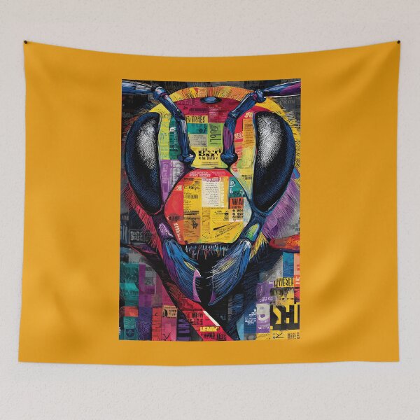 Item preview, Save the Bees - Striking Detailed Bee Head with Bold Colors and Dynamic Design designed and sold by OlfactoART Studio.
