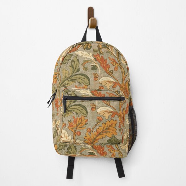 Aperçu de l'œuvre Motif floral de vigne d'automne sans couture, doré, vert et orange créée et vendue par HolmeProud.
