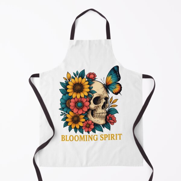Item preview, Blooming Spirit – Skull with Flowers and Butterfly Tattoo Art designed and sold by ALITOPRINCE.