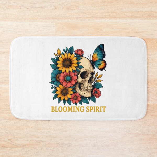 Item preview, Blooming Spirit – Skull with Flowers and Butterfly Tattoo Art designed and sold by ALITOPRINCE.