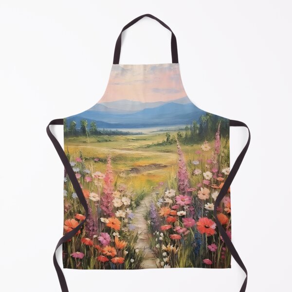 Item preview, Muted Wildflower Field, Wildflower Field Landscape Oil Painting, Country Field Landscape Painting Printable, Vintage Farm House designed and sold by SavageVision.