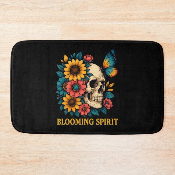 Item preview, Blooming Spirit – Skull with Flowers and Butterfly Tattoo Art designed and sold by ALITOPRINCE.